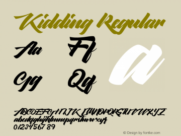 Kidding Version 001.000 Font Sample