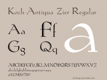 Koch-Antiqua Zier Version 1.0; 2002; initial release Font Sample