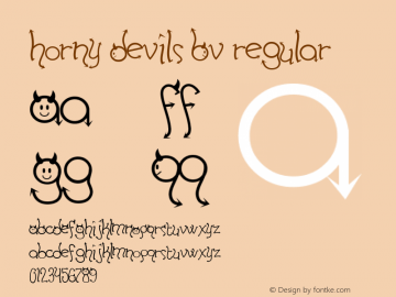Horny Devils BV Regular Macromedia Fontographer 4.1 9/23/99图片样张