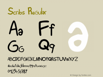 Scribs Version 1.00 January 19, 2014, initial release Font Sample