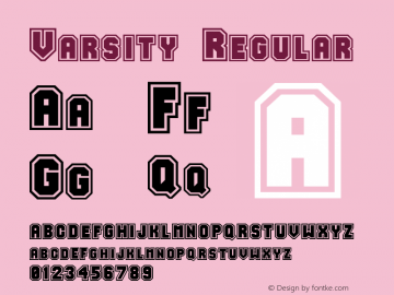 Varsity Regular:001.001 001.001 Font Sample