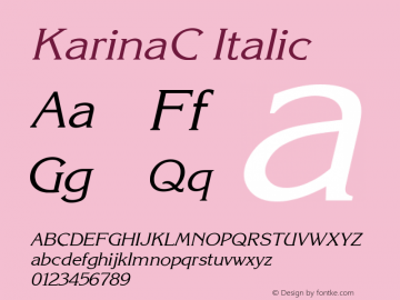 KarinaC Italic 1.100.000图片样张