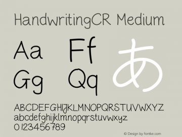 HandwritingCR Version 001.000 Font Sample