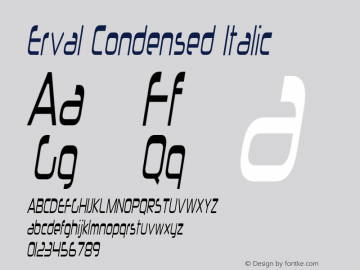 Erval-CondensedItalic Version 1.000图片样张