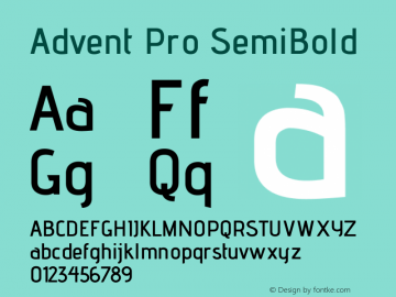 Advent Pro SemiBold Version 2.003图片样张