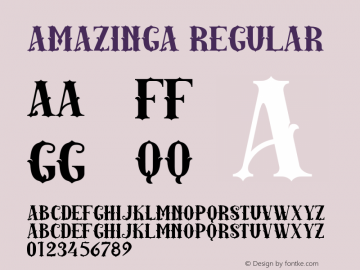 AMAZINGA Version 1.000 Font Sample