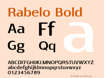 Rabelo Bold Version 1.000 2016 initial release图片样张