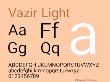 Vazir Light Version 12.0.0 Font Sample