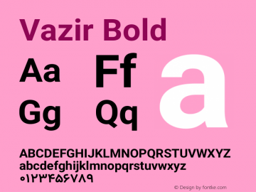 Vazir Bold Version 12.0.0 Font Sample