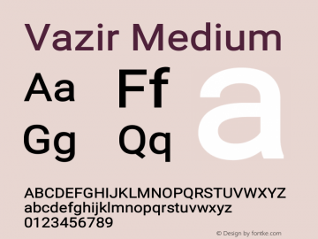 Vazir Medium Version 12.0.0 Font Sample