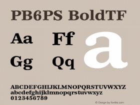 PB6PS-BoldTF Version 001.001 Font Sample