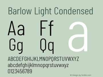 Barlow Light Condensed Development Version图片样张