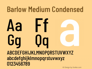 Barlow Medium Condensed Development Version图片样张