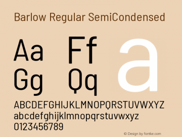 Barlow Regular SemiCondensed Development Version图片样张