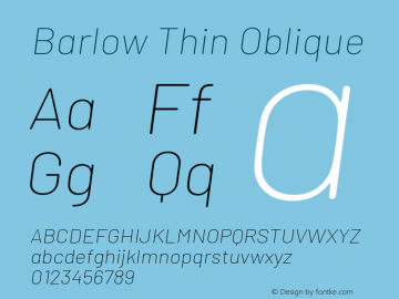 Barlow Thin Oblique Development Version图片样张