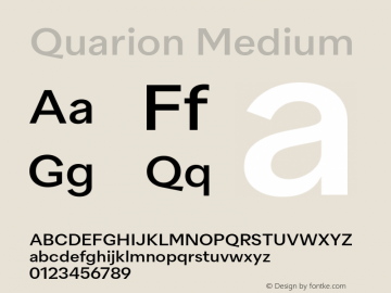 Quarion-Medium Version 1.000 | wf jerry Font Sample