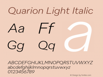 Quarion-LightItalic Version 1.000 | wf jerry图片样张