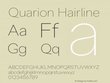 Quarion-Hairline Version 1.000 | wf jerry Font Sample