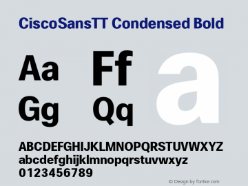 CiscoSansTT Condensed Bold Version 1.002 Font Sample