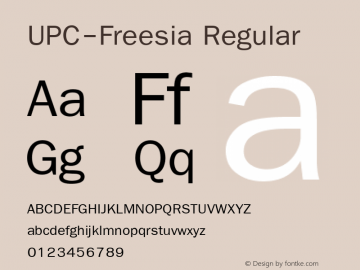 UPC-Freesia Version 2.1 - June 1991 Font Sample