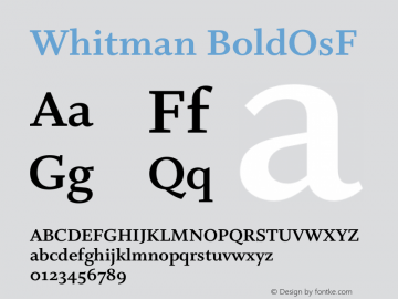 Whitman-BoldOsF Version 1.000;PS 001.000;hotconv 1.0.38图片样张