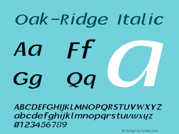 Oak-Ridge Italic 1.0 Wed Mar 13 14:53:22 1996图片样张