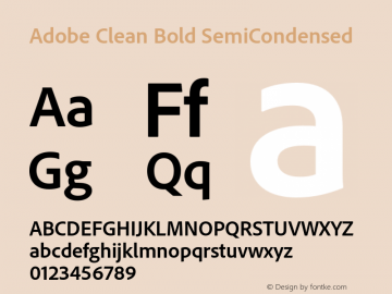 AdobeClean-BoldSemiCn Version 5.003;PS 2.000;hotconv 1.0.70;makeotf.lib2.5.5900 Font Sample