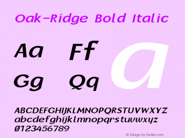 Oak-Ridge Bold Italic 1.0/1995: 2.0/2001图片样张