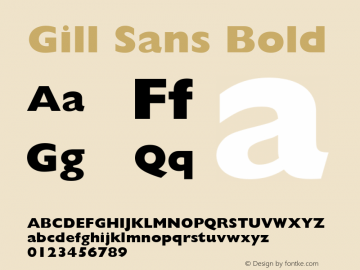 Gill Sans Extra Bold Version 001.000 Font Sample