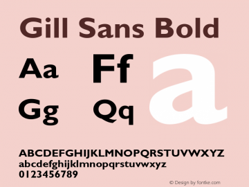 Gill Sans Bold Version 001.000 Font Sample