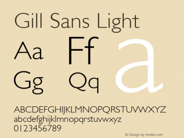 Gill Sans Light Version 001.000 Font Sample