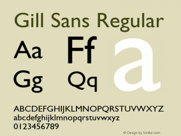 Gill Sans Version 001.000 Font Sample