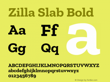 Zilla Slab Bold Bold Version 1.1; 2017 Font Sample