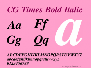 CG Times Bold Italic 19: 92505图片样张