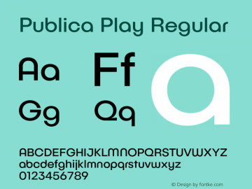 Publica Play Regular Version 1.000;PS 001.000;hotconv 1.0.88;makeotf.lib2.5.64775 Font Sample