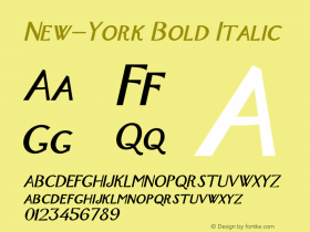 New-York Bold Italic 1.0/1995: 2.0/2001 Font Sample