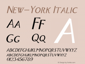 New-York Italic 1.0/1995: 2.0/2001 Font Sample
