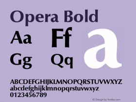 Opera Bold Macromedia Fontographer 4.1 18.06.1995 Font Sample