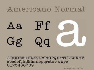 Americano Normal Macromedia Fontographer 4.1 17.06.1995 Font Sample