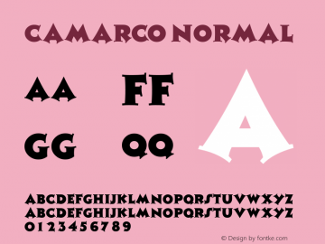 Camarco Normal Macromedia Fontographer 4.1 18.06.1995 Font Sample