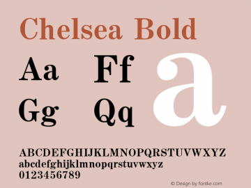 Chelsea Bold Macromedia Fontographer 4.1 18.06.1995图片样张