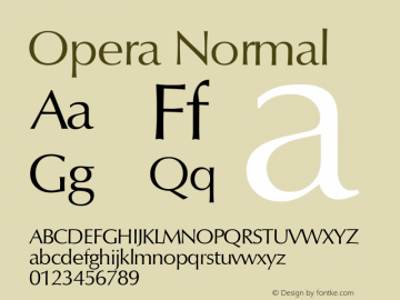 Opera Normal Macromedia Fontographer 4.1 18.06.1995 Font Sample