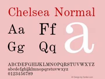 Chelsea Normal Macromedia Fontographer 4.1 18.06.1995图片样张
