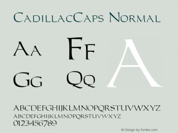 CadillacCaps Normal Macromedia Fontographer 4.1 18.06.1995图片样张