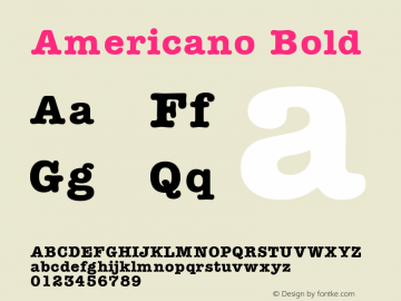 Americano Bold Macromedia Fontographer 4.1 17.06.1995图片样张