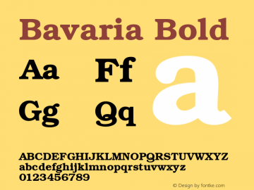 Bavaria Bold Macromedia Fontographer 4.1 18.06.1995 Font Sample