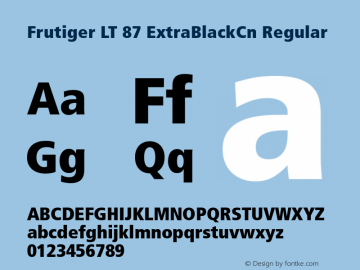 Frutiger LT 87 Extra Black Condensed Version 6.04图片样张