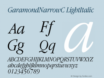 ITC Garamond Narrow Light Italic Cyrillic Version 001.000图片样张