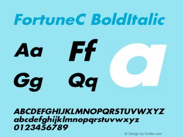 FortuneC Bold Italic Version 001.000图片样张