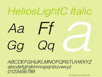 HeliosLightC Italic Version 004.001图片样张